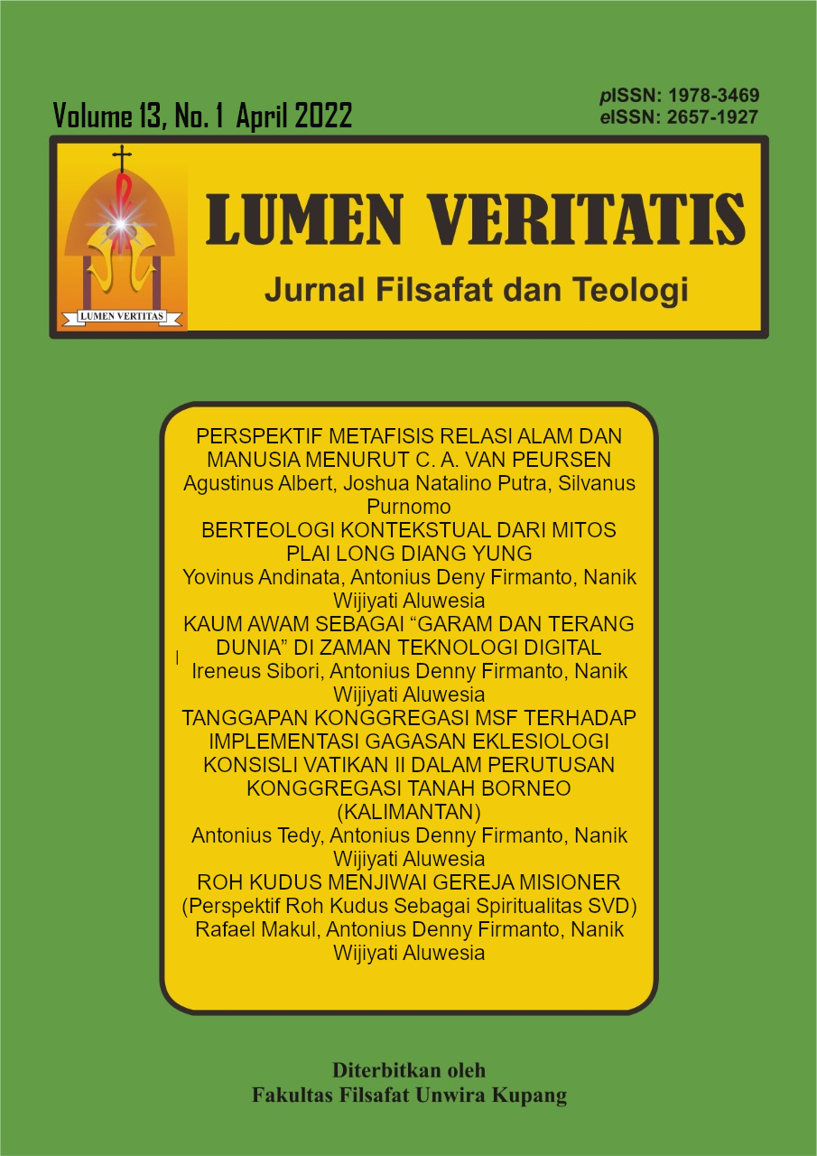 					View Vol. 13 No. 1 (2022): LUMEN VERITATIS : Jurnal Filsafat dan Teologi | April 2022
				